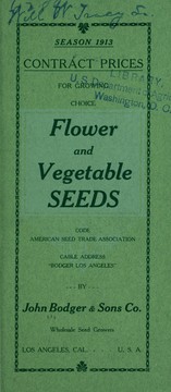 Cover of: Season of 1913 contract prices for growing choice flower and vegetable seeds