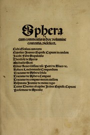 Cover of: Sphera cum commentis in hoc volumine contentis videlicet ...