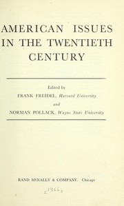 Cover of: American issues in the twentieth century.