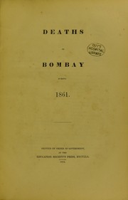 Deaths in Bombay by Melvill, James Cosmo Sir