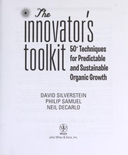 Cover of: The innovator's toolkit: 50+ techniques for predictable and sustainable organic growth