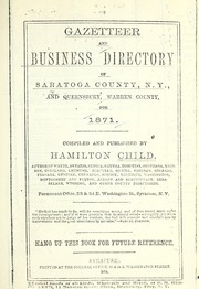 Gazetteer and business directory of Saratoga County, N.Y. by Hamilton Child