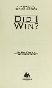 Cover of: Did I win? by Joe Henderson