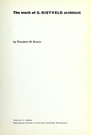 Cover of: The work of G. Rietveld, architect