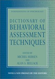 Cover of: Dictionary of behavioral assessment techniques by edited by Michel Hersen and Alan S. Bellack ; with a new preface by the editors.