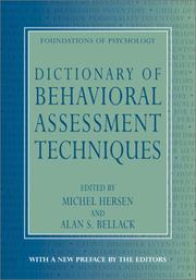 Cover of: Dictionary of Behavioral Assessment Techniques (Foundations of Psychology) (Foundations of Psychology)