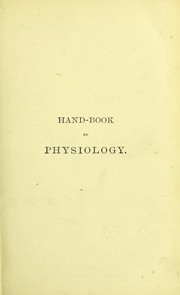 Cover of: Hand-book of physiology