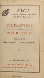 Cover of: Catalogue of a large collection of oil paintings and water colors