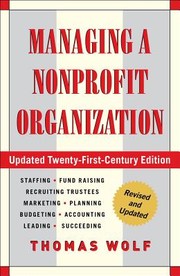 Cover of: Managing a nonprofit organization