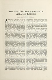 Cover of: The New England ancestry of Abraham Lincoln