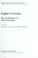 Cover of: English in Europe : the acquisition of a third language