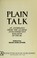 Cover of: Plain Talk