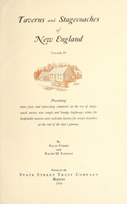 Cover of: Taverns and stagecoaches of New England