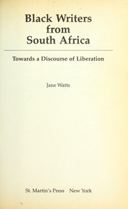 Black writers from South Africa by Jane Watts