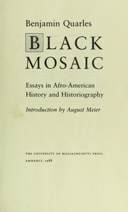 black mosaic essays in afro-american history and historiography black mosaic essays in afro-american history and historiography