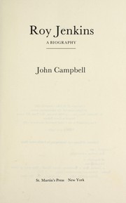 Cover of: Roy Jenkins, a biography by Campbell, John