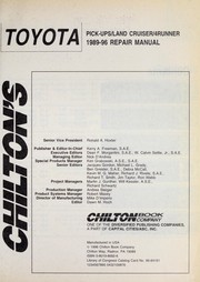 Chiltons Toyota pick-ups/Land Cruiser/4Runner 1989-96 repair manual