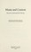 Cover of: Music and context : essays for John M. Ward