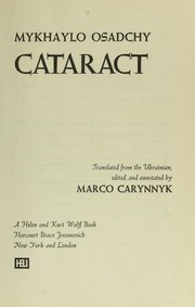 Cover of: Cataract | MykhaД­lo Hryhorovych OsadchyД­