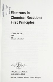 Cover of: Electrons in chemical reactions: first principles