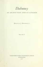 Cover of: Dahomey by Melville J. Herskovits