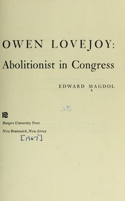 Cover of: Owen Lovejoy, abolitionist in Congress.