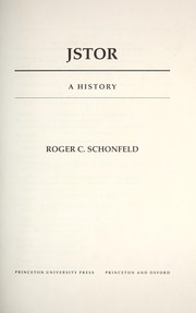 Cover of: JSTOR by Schonfeld, Roger C