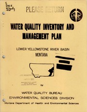 Cover of: Water quality inventory and management plan, Lower Yellowstone Basin, Montana by Richard W. Karp