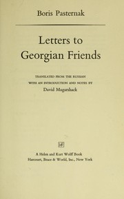 Cover of: Letters to Georgian friends.