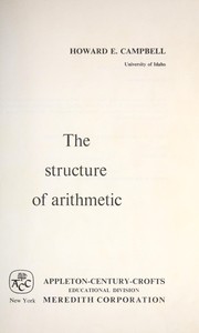 Cover of: The structure of arithmetic
