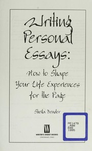 Cover of: Writing personal essays by Sheila Bender