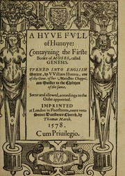 A hyve full of hunnye by William Hunnis