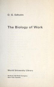 Cover of: The biology of work