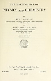 Cover of: The mathematics of physics and chemistry by Henry Margenau