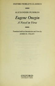 Cover of: Eugene Onegin: a novel in verse