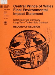 Cover of: Central Prince of Wales final environmental impact statement | Tongass National Forest (Alaska)
