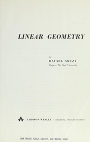 Cover of: Linear geometry. by Rafael Artzy