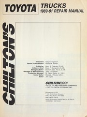 Cover of: Chilton's Toyota trucks, 1989-91 repair manual by 