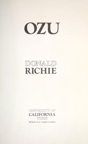 Cover of: Ozu. by Donald Richie