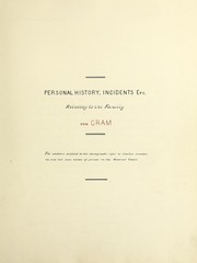 Cover of: Personal history, incidents, etc., relating to the family Von Cram by Daniel Houston Cram