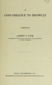 Cover of: A concordance to Beowulf. by Albert Stanburrough Cook