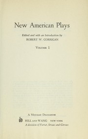 Cover of: New American plays. by Edited and with an introd. by Robert W. Corrigan.