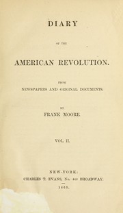 Cover of: Diary of the American revolution by Moore, Frank