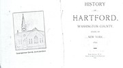 Cover of: History of Hartford, Washington County, State of New York, 1896 by Samuel D. Miller