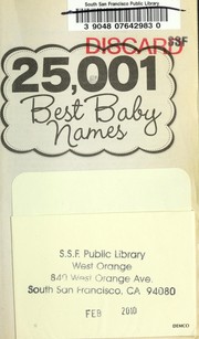 Cover of: 25,001 best baby names