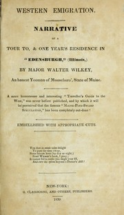 Cover of: Western emigration: Narrative of a tour to, & one year's residence in "Edensburgh," (Illinois,)