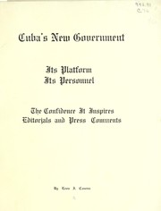 Cover of: Cuba's new government by Leon Joseph Canova