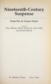 Cover of: Nineteenth-Century suspense by edited by Clive Bloom ... [et al.].