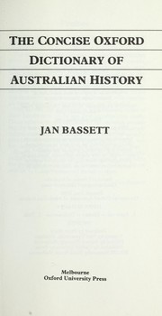 Cover of: The concise Oxford dictionary of Australian history by 