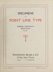 Cover of: Specimens of point line type by Stephenson, Blake and Company, Ltd